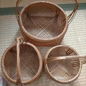 竹籠 3つセット