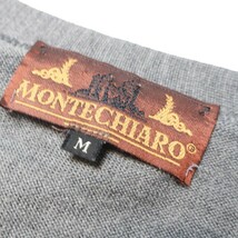 秋冬シンプルに着る! イタリア製 Montechiaro モンテチアロ ニューウール ニット カーディガン セーター グレー 灰色 Mサイズ メンズ 古着_画像8