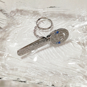 銀シルバー鍵型ピンキーホルダー/ジュエリー/アクセサリー Silver key chain jewelry accessories,雑貨&キーホルダー&一般