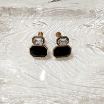 黒銀八角形イヤリング/ジュエリー/アクセサリー Black silver octagon earrings jewelry accessories_画像1