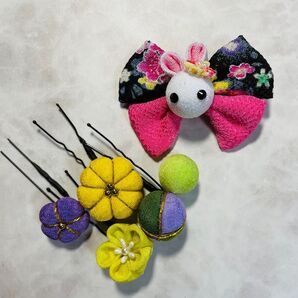 ③ 七五三髪飾り 前撮り お宮参り 女の子髪飾り うさぎ髪飾り