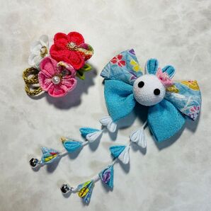 B 七五三髪飾り 花 前撮り お宮参り 女の子髪飾り うさぎ髪飾り 浴衣髪飾り