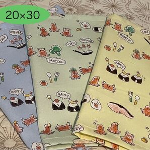 ★人気商品 おにぎり&タコさん 3枚組★20×30 ランチマット 男の子女の子
