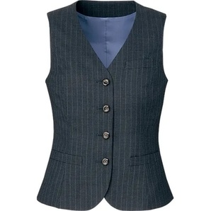 【新品】ALPHA PIER_9号_ベスト(1:ストライプチャコールグレー)AR2819/アルファピア/かわいい会社事務服/おしゃれOL制服