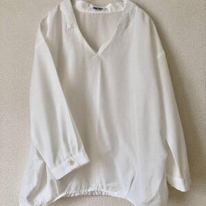 定¥1.2万/1度着用【NODE POINT】日本製ラグラン7分袖ブラウス サイズ38 MADE IN JAPAN