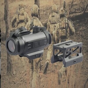 エアガン ドットサイト ホロサイト サバゲー 1倍固定倍率 マイクロドットサイト 1X ハイマウント ローマウント輝度12段階調整 高い精度