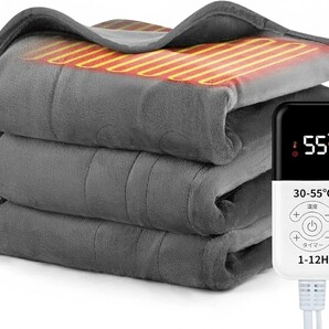 電気毛布 掛け敷き兼用 洗える 180×130cm ダブルサイズ 【2025年冬新モデル 30-55℃精密温度調節 1-12時間切タイマー】