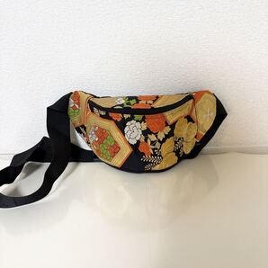 正絹 帯 リメイク ハンドメイド ウエストポーチ 1285