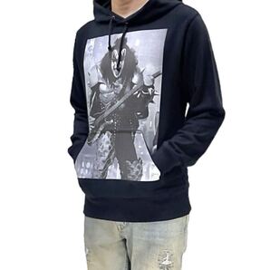 新品 ビッグプリント KISS キッス ジーンシモンズ 70sバンド ベーシスト デーモン デトロイトロックシティ パーカー ユニセックス Sサイズ