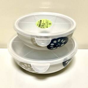 送料無料★即決新品★日本製・美濃焼ノンラップ・フタ付き・レンコン柄軽量保存容器2点セット★軽くて割れにくい★冷蔵冷凍からレンジOK