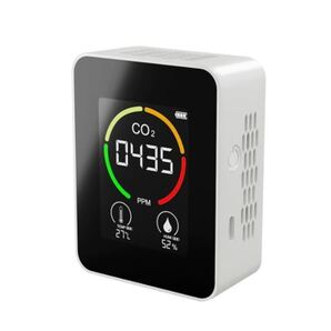 送料無料 ホワイト 二酸化炭素 濃度計 co2 計測器 検測 センサー 空気質 検知器 温度 湿度 品質 測定