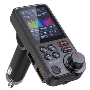 FMトランスミッター BT93 カーラジオとスマホを接続 Bluetooth5.0 7種類EQ設定可能 QC3.0急速充電 USB ×2口 1.8インチカラースクリーン