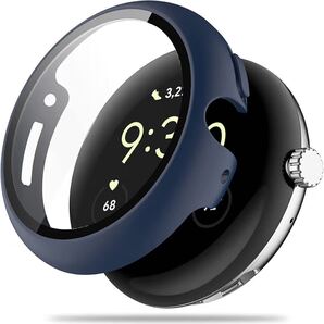 e-866 Google Pixel Watch3(2024)用 ケース 保護 ガラスフィルム 一体型 PC+TPE材質 二重構造 全面保護 超薄型 高耐久 装着簡単