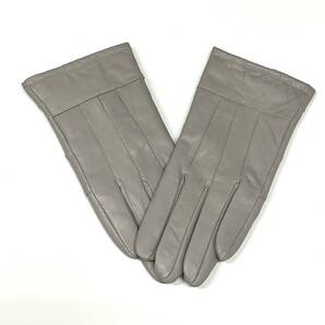新品★レディース革手袋・ラムレザーグローブ裏起毛 暖かい♪ 本革 グレー