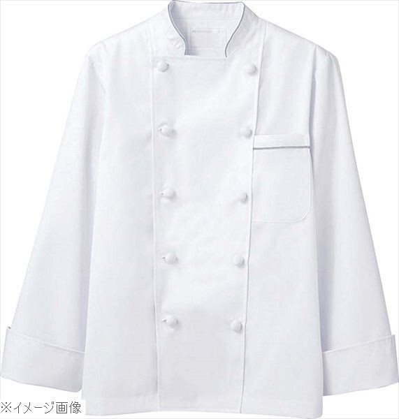 コックコート（男女兼用）６－９７１ 白／グレー Ｍ