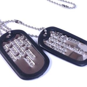 ドッグタグ ミリタリー 文字刻印可能 米軍放出機使用 光沢プレート ネームプレート 識別票 認識票 迷子札にも