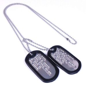 ドッグタグ ミリタリー 文字刻印可能 米軍放出機使用 無光沢 ネームプレート 識別票 認識票 迷子札にも