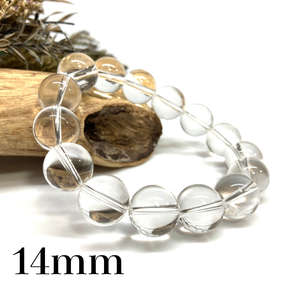 水晶 パワーストーン ブレスレット 14mm 天然石ブレス シンプル 開運 浄化 数珠ブレス メンズ 男性 プレゼント 14ミリ