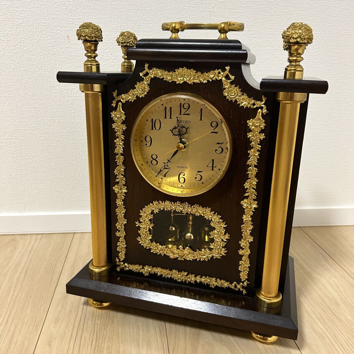 昭和レトロ SEIKO 置き時計　日の出時計　クウォーツ　