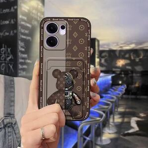 OPPO Reno13 A スマホケース カード入れ 楽々出し安い クマ