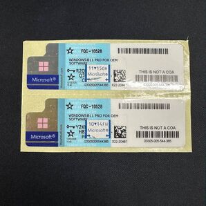 Windows11 Pro プロダクトキー ライセンスキー コアシール・2枚・シアン・正規版・未使用品・認証保証・匿名発送