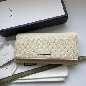 【美品】 GUCCI グッチ マイクロ シマ 2つ折り 長財布