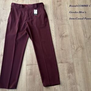 新品 定価1.2万円 COMME CA COMMUNE コムサ コミューン メンズ ストレッチ スラックス カジュアル パンツ Sサイズ ボルドー