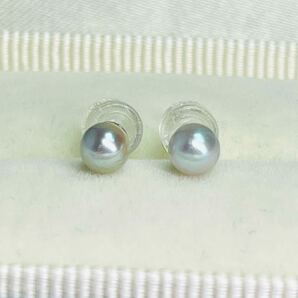 本真珠 あこや真珠 直結 小粒 4.5mmブルー虹色 照り良く 極照り 発色抜群 ベビーパール パールピアス