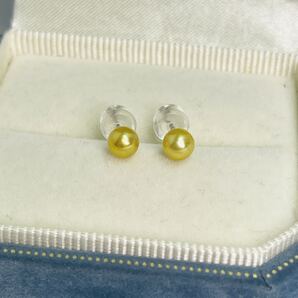 超系少 ゴールドパール 本真珠 ピアス 茶金 天然 4.8mm ベビーパール 光沢抜群 pearl jewelry 直結ピアス ピアス