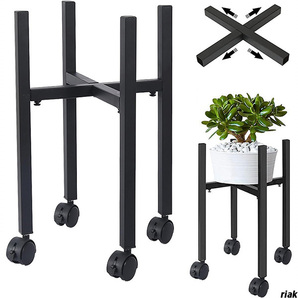 【キャスター付きで移動がスムーズ。固定ロック付きで安全に設置可能】 フラワースタンド プランタースタンド 鉢置き 調整可能 鉄製