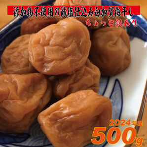 添加物不使用!天日塩の昔ながらのシンプル梅干 500g ちょっと訳ありLLサイズ