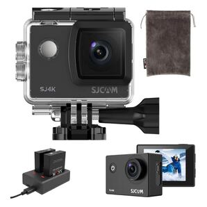【SJCAM SJ4K】アクションカメラ 4K画質 40MP写真 wifi搭載 170°広角 5Xズーム 40M防水水中カメラ WDR機能 2*バッテリー 持ち時間120分