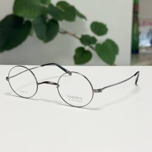 ◆FABRIC ファブリック SUN PLATINUM サンプラチナ製 ラウンド型 一山 眼鏡フレーム メガネ 41□26-145 グレー系 SPM
