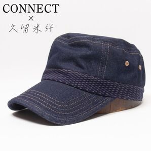 新品 CONNECT×久留米絣 デニム ワークキャップ ネイビー