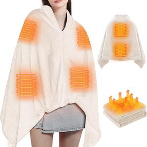 電気毛布 USB 給電 タイマー 電気ブランケット 冷え性対策 着る毛布