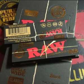 Raw ブラック 無漂白 極薄 ペーパー 50個 1箱 手巻きタバコ 巻紙 RAW BLACK