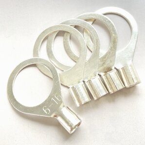 丸型端子 OT端子 6-16サイズ 5枚セット アース用接地線端子 M型接栓共締めに便利 カウンターポイズ アマチュア無線 モービル基台等に