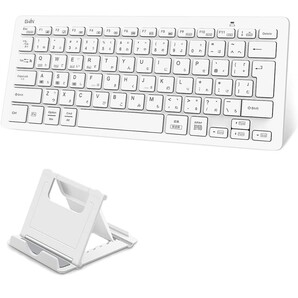 Ewin 日本語配列 bluetooth キーボード マルチペアリング ワイヤレス キーボード アイパッド タブレット用 ブルートゥースかな入力ホワイト