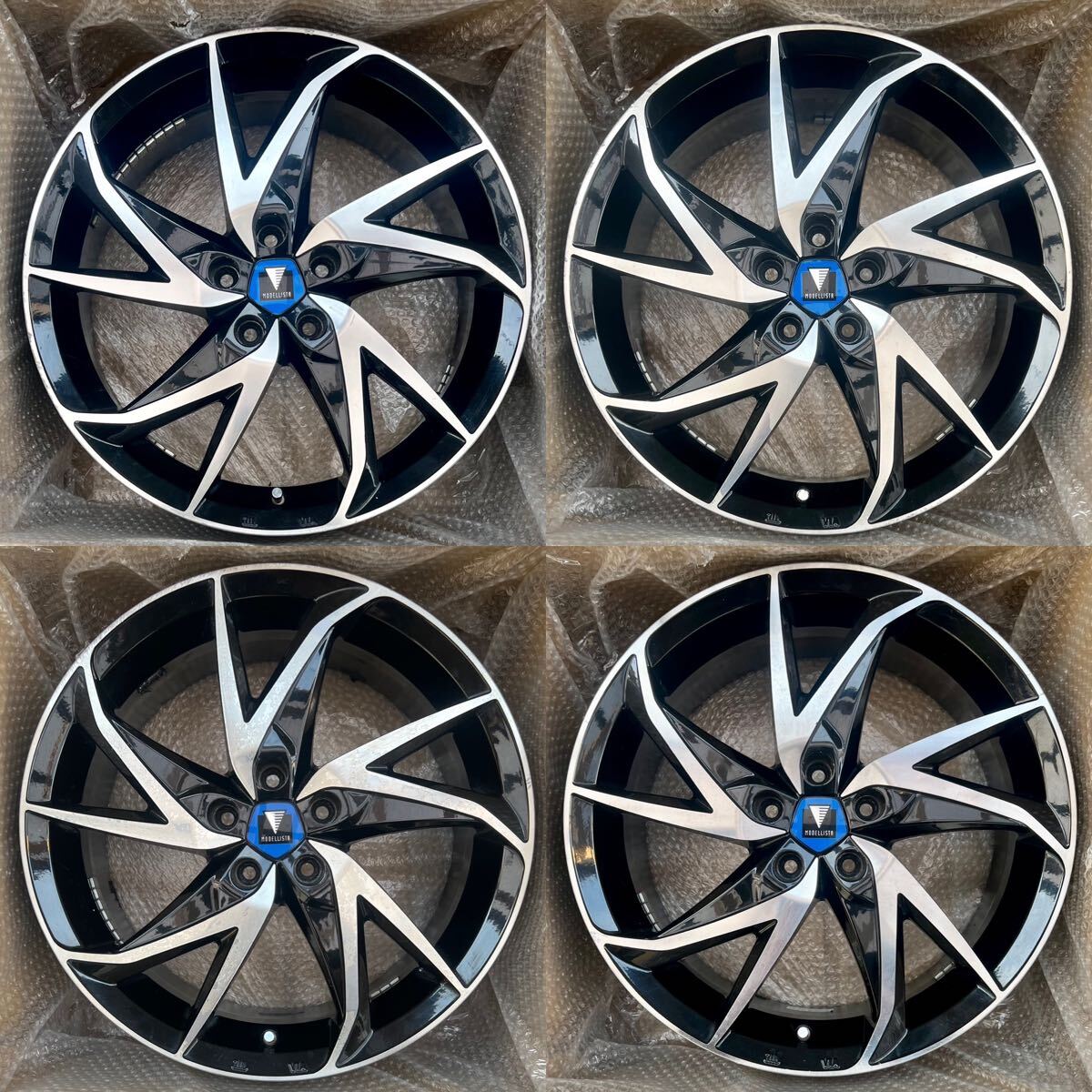 プリウス　モデリスタ　タイヤホイールセット　１７インチ　４本　バリ溝　ナット付 プリウス モデリスタ タイヤホイールセット 17インチ 4本 バリ溝