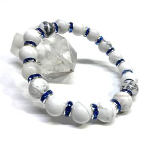 ハウライト パワーストーン ブレスレット 天然石ブレス 8mm (ブルー) /開運 浄化 人間関係 健康 効果 レディース 通販 白