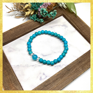 【SALE・送料無料・即決】青瑪瑙&ターコイズ ブレスレット パワーストーン 8mm×6mm / メンズ レディース 男性 女性 お守り