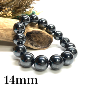 ヘマタイト パワーストーン ブレスレット 14mm 天然石ブレス (シンプル) 開運 浄化 数珠ブレス メンズ 男性 プレゼント 14ミリ