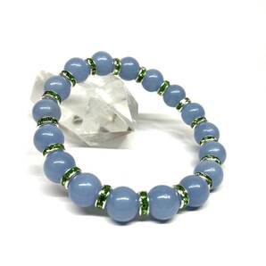 エンジェライト パワーストーン ブレスレット 8mm 天然石ブレス(グリーン) /開運 浄化 効果 レディース 通販 アクセサリー