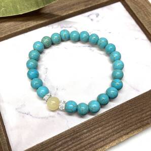 アラゴナイト&ターコイズ ブレスレット パワーストーン レディース 女性 金運 恋愛 開運 数珠ブレス お守り