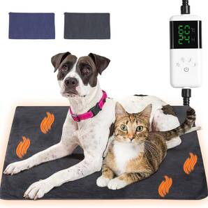 ペット用ホットカーペット ペット用ヒーター 30段階温度調節 24段階タイマー機能 洗えるカバー 中小型 カバー2枚付き (L (45×70cm))