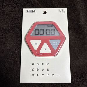 新品 未開封 タニタ デジタルタイマー 「ガラスにつくタイマー」 TD-410-RD レッド 未使用 TANITA
