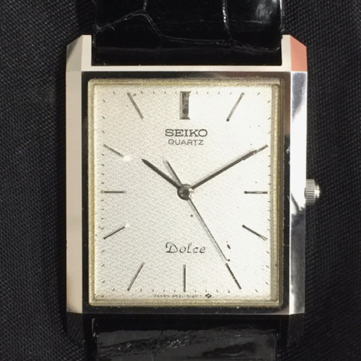 良品 稼動品 ビンテージ セイコードルチェ シルバー スクエア メンズ腕時計 SEIKO セイコー ドルチェ スクエア 腕時計 メンズ クォーツ