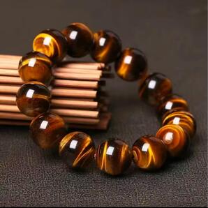 ブレスレット イエロータイガーアイ 数珠 天然石 虎目石 18mm 金運 アクセ