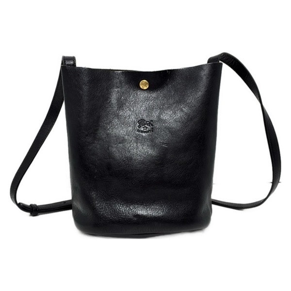 お値下げ【美品】イルビゾンテ ショルダーバッグ　黒 楽天市場】イルビゾンテ ショルダーバッグ IL BISONTE ショルダー