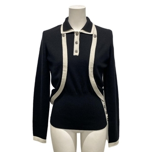 シャネル CHANEL アンサンブル サイズ38 M P34249 - カシミヤ 黒×アイボリー レディース 08A トップス
